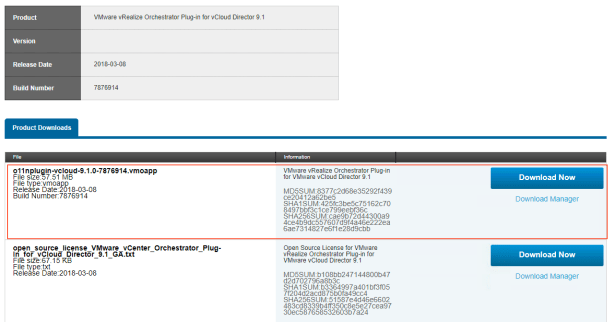 choose the vCD 9.1 plug-in
