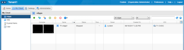 existing runnning vAPP