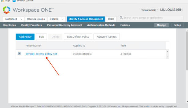 modify default policy